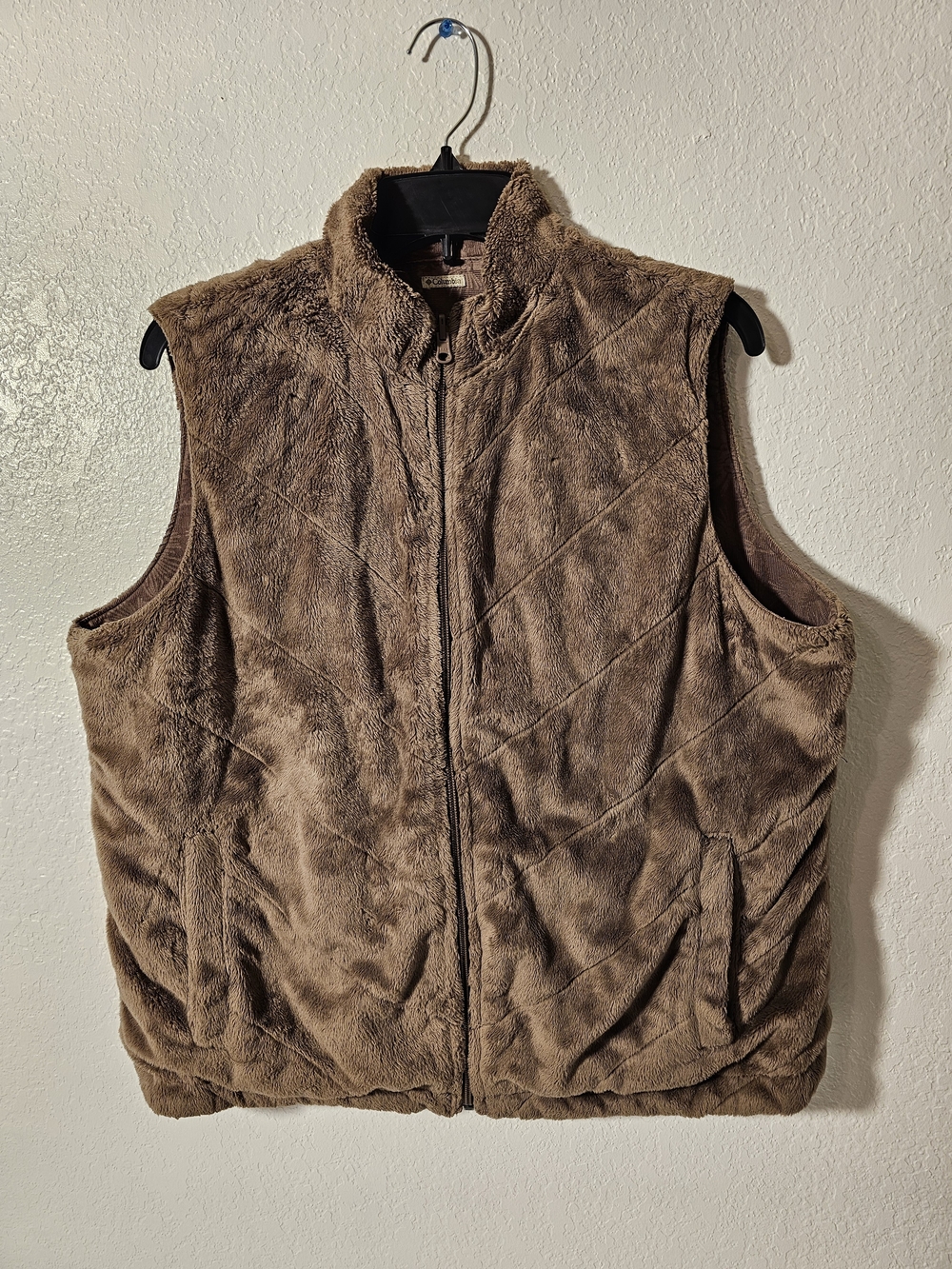 Columbia Women's Brown Faux-Fur And Corduroy Reversible Vest